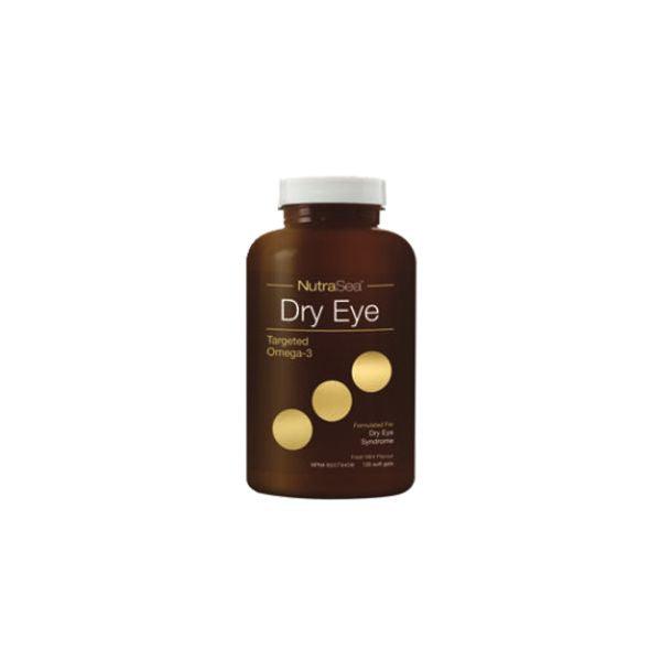 NutraSea Dry Eye Omega-3 supplement bottle for dry eye symptom relief on white background