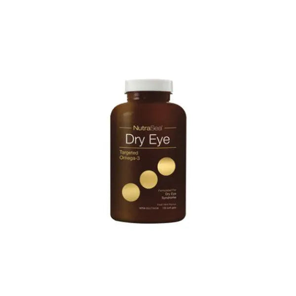 NutraSea Dry Eye Omega-3 supplement bottle for dry eye relief on white background