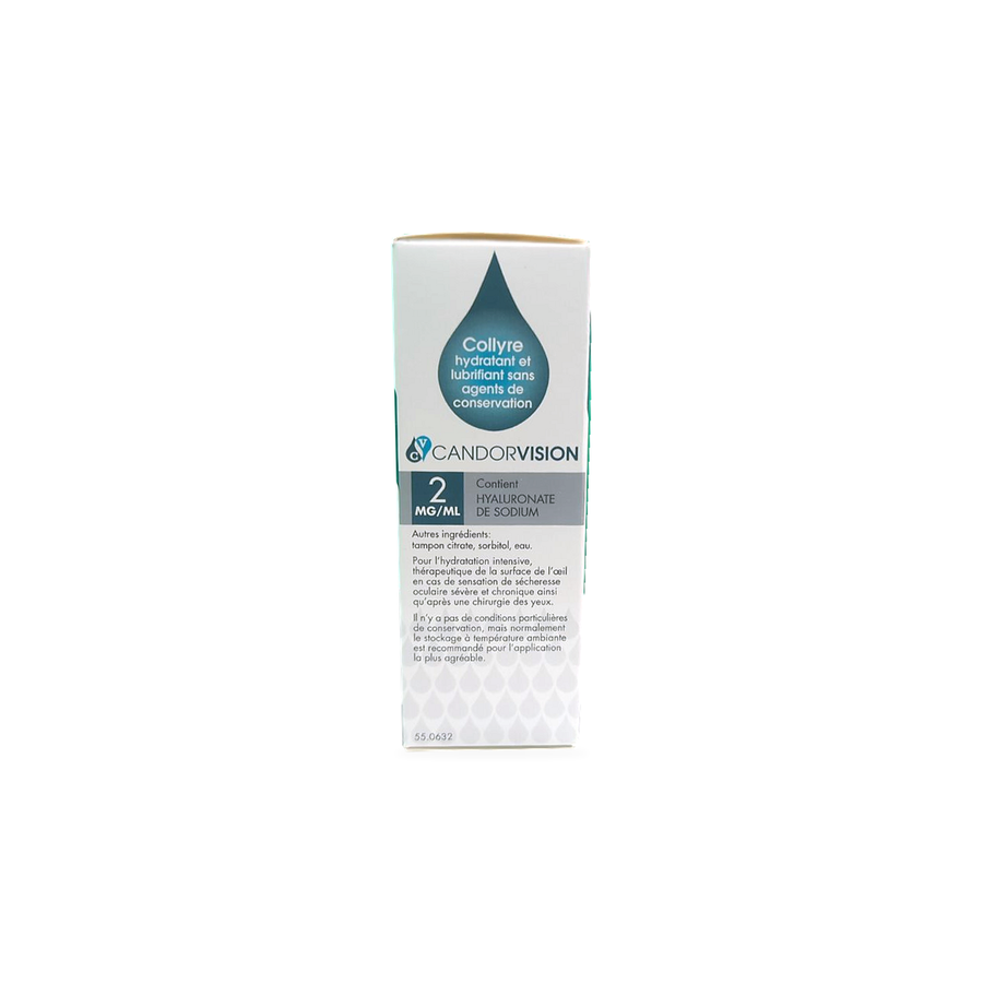 HYLO Gel eye drops side label Canada french