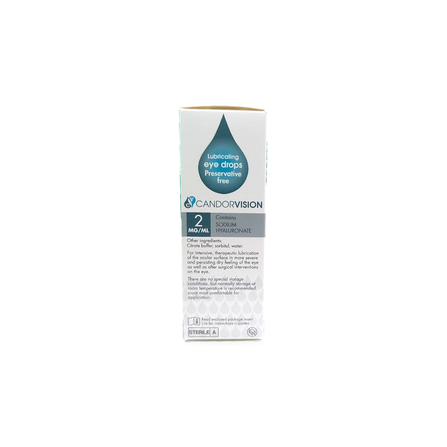 HYLO Gel eye drops side label Canada english