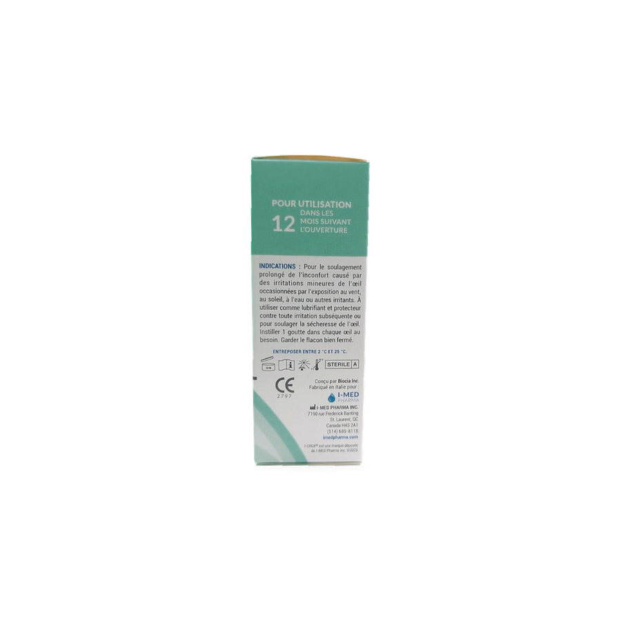A tall rectangular product box for a 17-hour periodantene cream, shown from the back on a plain white background. The box features a teal green top section with white text and a white lower section with black text and small blue/green graphic accents.