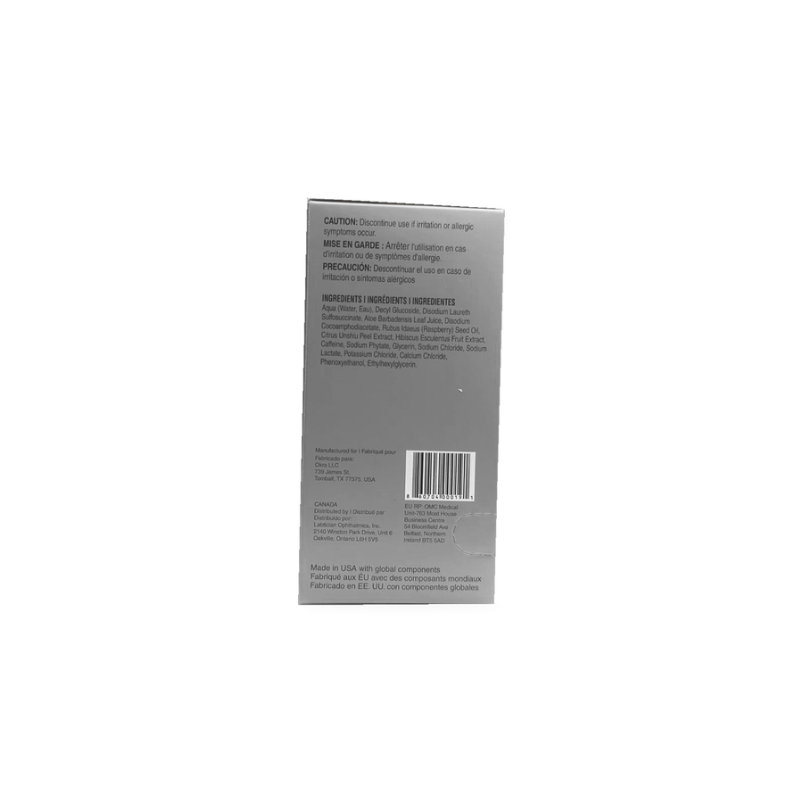 Ingredients list and manufacturer details on the back of Zocular Antimicrobial Wipes packaging.