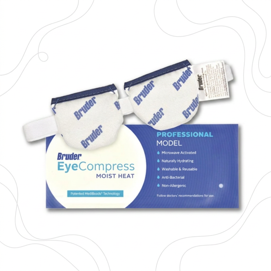 Bruder EyeCompress moist heat eye mask for dry eye relief, microwave activated and reusable