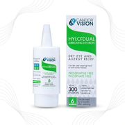 Candor Vision HYLO-DUAL lubricating eye drops for dry eye and allergy relief, preservative-free, phosphate-free