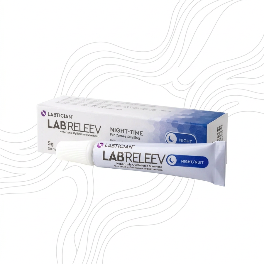 LABRELEEV Night-Time Eye Ointment for Cornea Swelling, 5g sterile tube and box