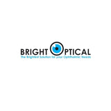 Bright Optical logo with a blue eye and tagline for ophthalmic eye care solutions