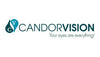 Candor Vision logo with eye drop icon and tagline for eye care products