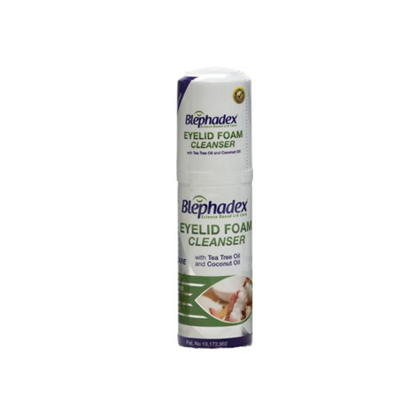 Blephadex eyelid foam cleanser bottle for dry eyes and blepharitis, tea tree oil formula
