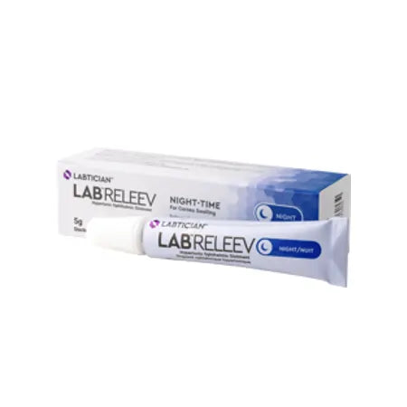LabrReleev Night-Time eye ointment tube and box for dry eye and nighttime eye relief