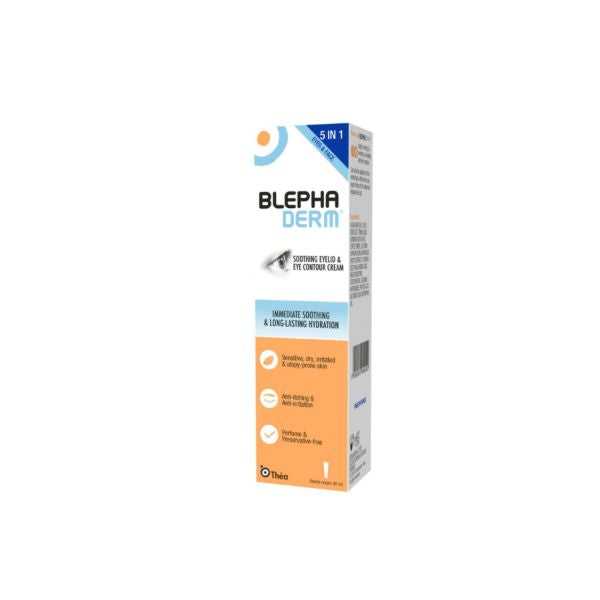 Blephaderm soothing eyelid and eye contour cream box for dry, irritated skin hydration