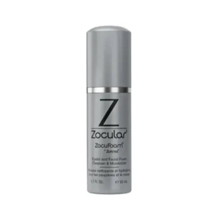Zocular ZocuFoam eyelid and facial cleanser for dry eye and blepharitis, silver bottle
