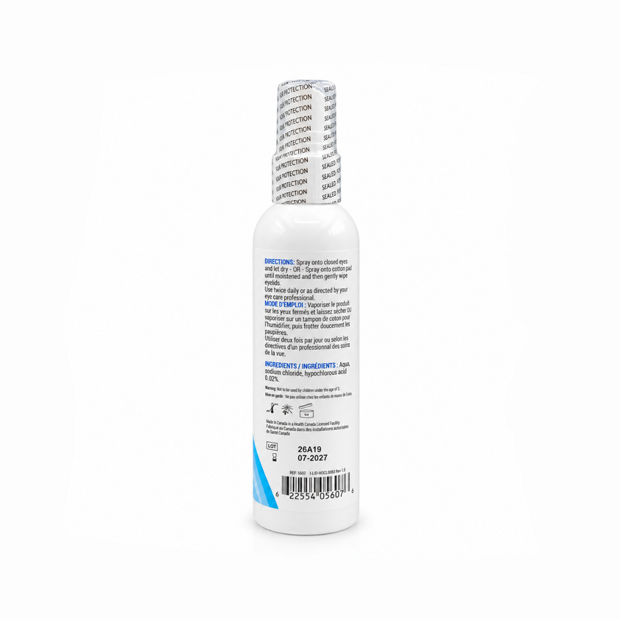 i-lid n lash hypochlorous spay bottle  UPC code and directions