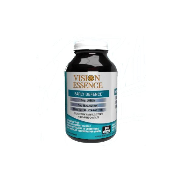 Vision Essence Early Defence eye health supplement bottle with lutein, zeaxanthin, 90 capsules