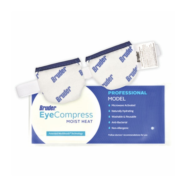 Moist heat eye mask for dry eyes and blepharitis relief with blue and white packaging.